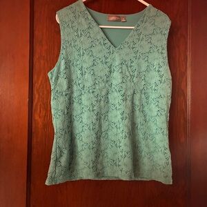 Croft & Barrow Teal Lace Tank Top